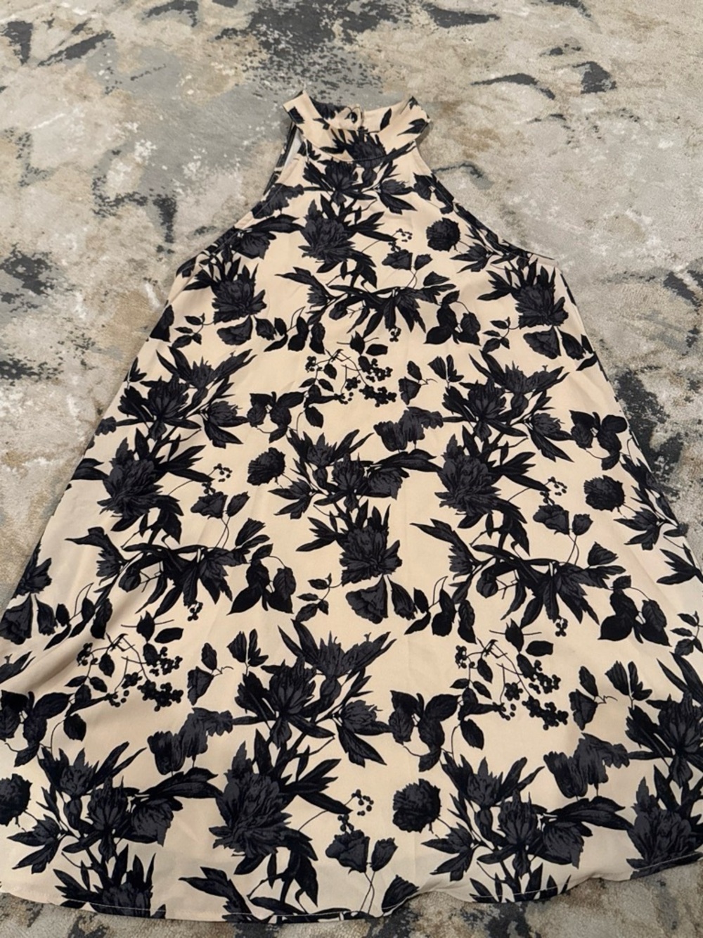 Audrey 3+1 Black Floral Print Mini Dress on Cream